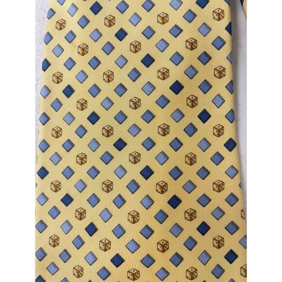 Salvatore Ferragamo Yellow Silk Dice Gambling Necktie - Picture 4 of 6